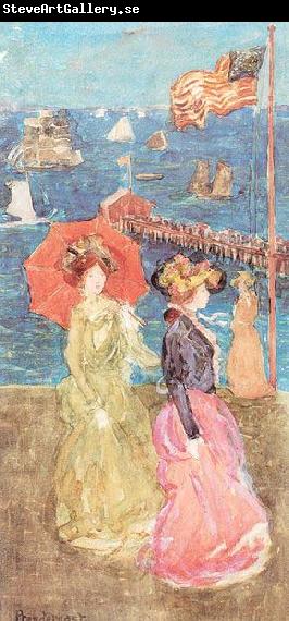 Maurice Prendergast Figures Under the Flag